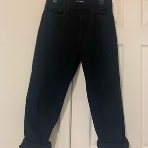 Cuffed black mom jeans